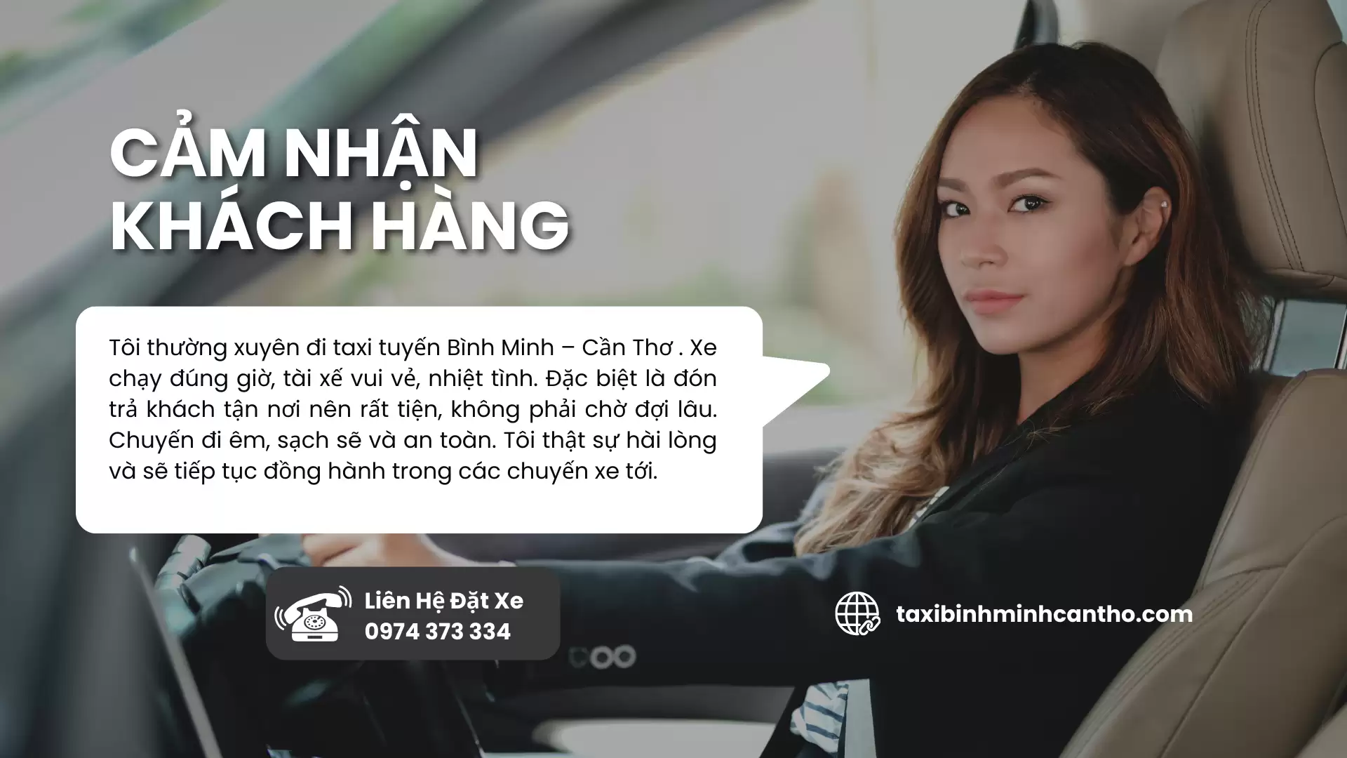 Banner xe taxi Bình Minh - Cần Thơ